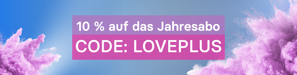 Banner zur stock3 Rabattaktion. 10 % Rabatt auf das Jahresabo des Services stock3 Plus mit dem Rabattcode LOVEPLUS